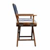 Whitecap Teak Newport Director's Chair with Navy/White Striped Cushion Seat 61040